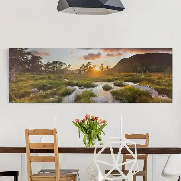 Tverrdalsbekken in Norwegen Leinwandbild • hergestellt in Deutschland • langlebiges Canvas mit Holzkeilrahmen • klassische Struktur Solange Der Vorrat Reicht