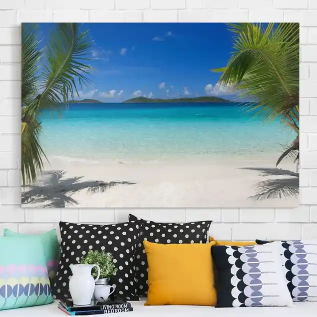 Perfect Maledives Leinwandbild • hergestellt in Deutschland • langlebiges Canvas mit Holzkeilrahmen • klassische Struktur Online Kaufen