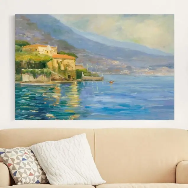 Italienische Landschaft - Meer Leinwandbild • hergestellt in Deutschland • langlebiges Canvas mit Holzkeilrahmen • klassische Struktur Neu Im Sortiment