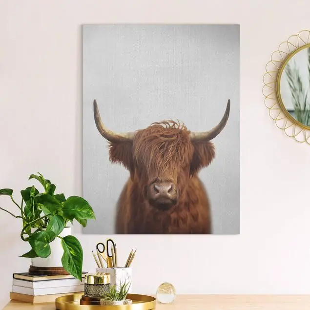 Jetzt Bestellen Hochlandrind Harry Leinwandbild • hergestellt in Deutschland • langlebiges Canvas mit Holzkeilrahmen • klassische Struktur