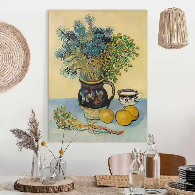 Meistverkauft Van Gogh - Stillleben Leinwandbild • hergestellt in Deutschland • langlebiges Canvas mit Holzkeilrahmen • klassische Struktur