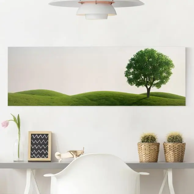 Markenware Grüne Ruhe Leinwandbild • hergestellt in Deutschland • langlebiges Canvas mit Holzkeilrahmen • klassische Struktur