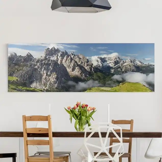 Italienische Alpen Leinwandbild • hergestellt in Deutschland • langlebiges Canvas mit Holzkeilrahmen • klassische Struktur Echt