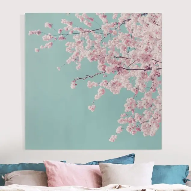 Wochenendangebot Japanische Kirschblüte Leinwandbild • hergestellt in Deutschland • langlebiges Canvas mit Holzkeilrahmen • klassische Struktur