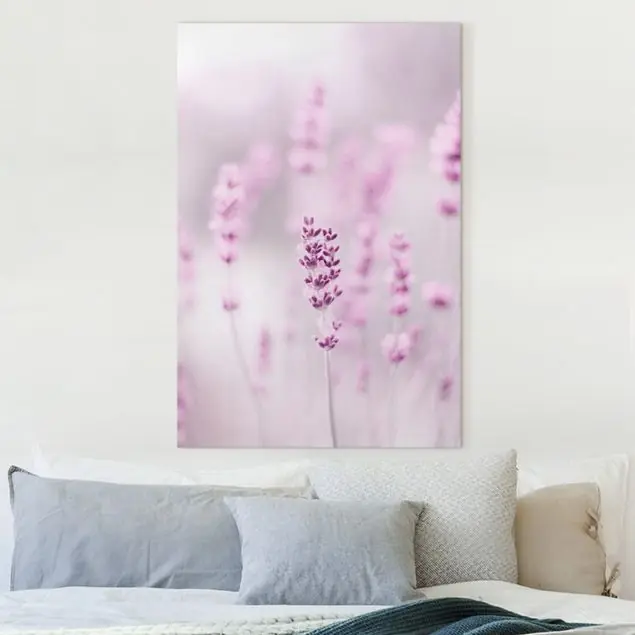 Zartvioletter Lavendel Leinwandbild • hergestellt in Deutschland • langlebiges Canvas mit Holzkeilrahmen • klassische Struktur Saisonangebot