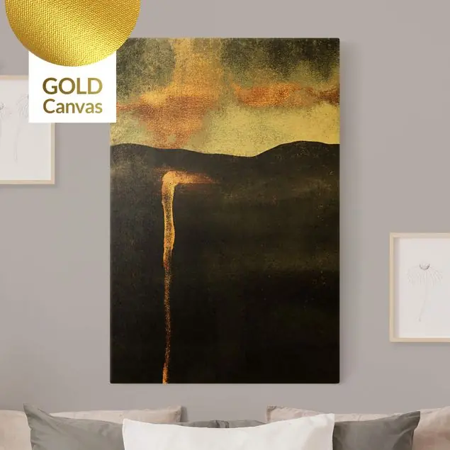 Abstrakte goldene Glut Leinwandbild Gold Super-Preis