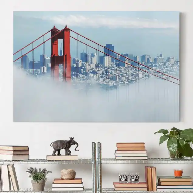 Preisreduziert Good Morning San Francisco! Leinwandbild • hergestellt in Deutschland • langlebiges Canvas mit Holzkeilrahmen • klassische Struktur