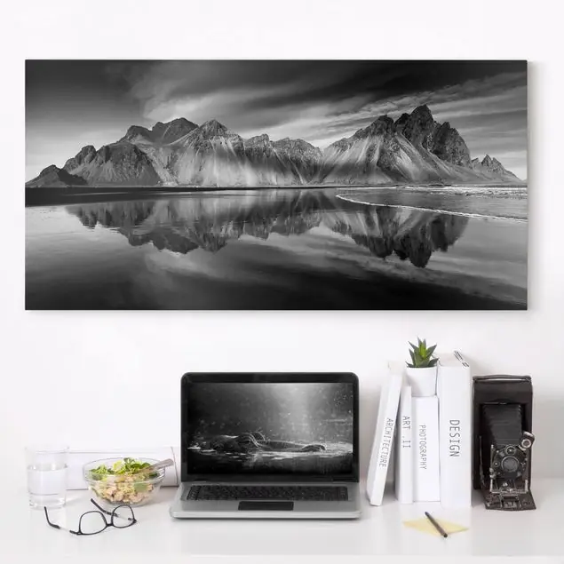 Letzte Chance Vesturhorn in Island Leinwandbild • hergestellt in Deutschland • langlebiges Canvas mit Holzkeilrahmen • klassische Struktur