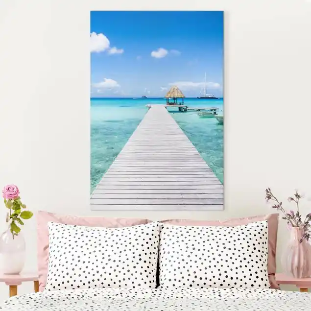 Bestseller Urlaub in den Tropen Leinwandbild • hergestellt in Deutschland • langlebiges Canvas mit Holzkeilrahmen • klassische Struktur