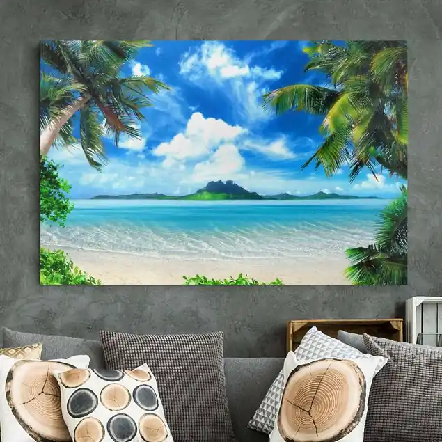 Traumurlaub Leinwandbild • hergestellt in Deutschland • langlebiges Canvas mit Holzkeilrahmen • klassische Struktur Schneller Versand