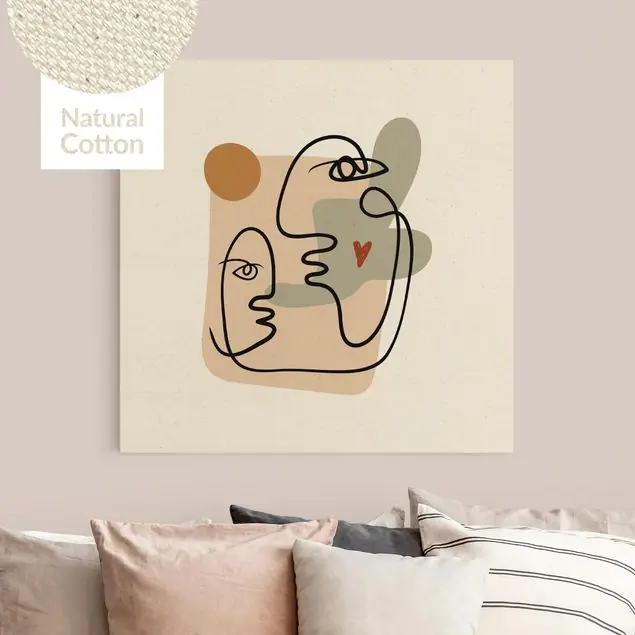 Expressversand Picasso Interpretation - Wangenkuss Leinwandbild auf Canvas Natural