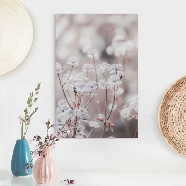 Federleichte Wildblumen Leinwandbild • hergestellt in Deutschland • langlebiges Canvas mit Holzkeilrahmen • klassische Struktur Kostenloser Versand