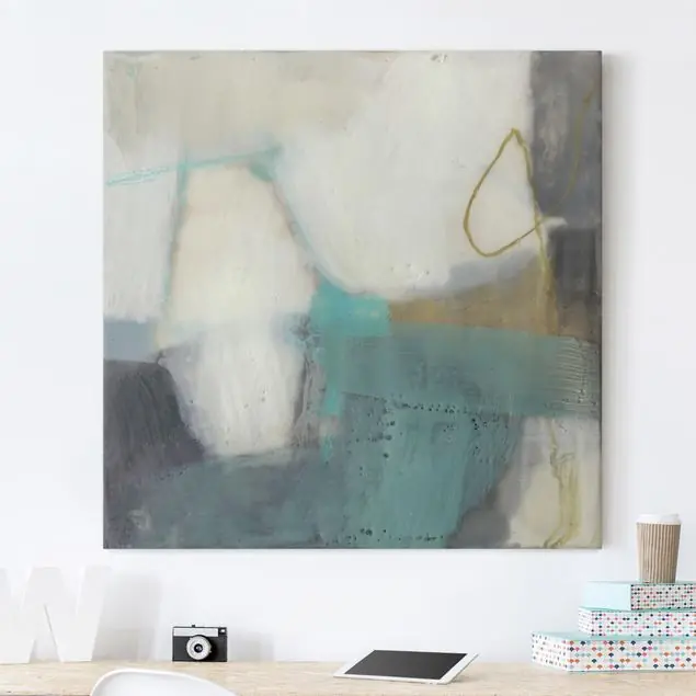 Fangzähne mit Türkis II Leinwandbild • hergestellt in Deutschland • langlebiges Canvas mit Holzkeilrahmen • klassische Struktur Kostenfreie Lieferung
