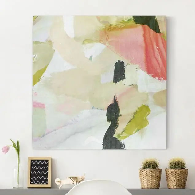 Abverkauf Klangspiel in Fuchsia I Leinwandbild • hergestellt in Deutschland • langlebiges Canvas mit Holzkeilrahmen • klassische Struktur