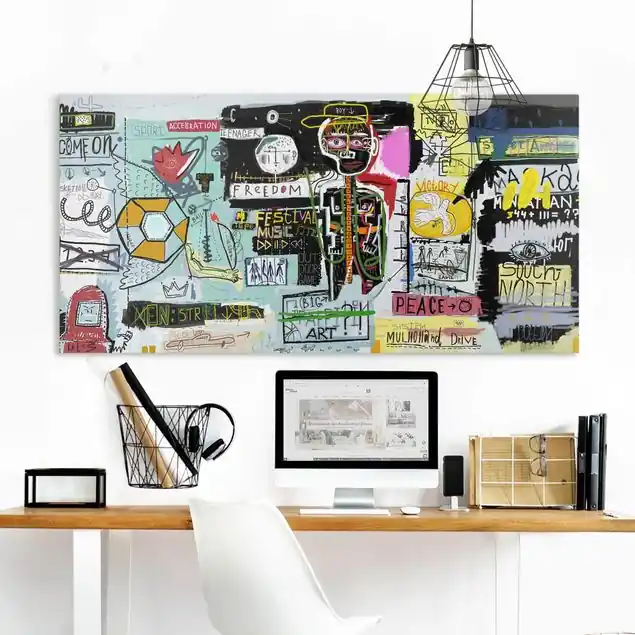 Abstract Graffiti Art Leinwandbild • hergestellt in Deutschland • langlebiges Canvas mit Holzkeilrahmen • klassische Struktur Sonderangebot