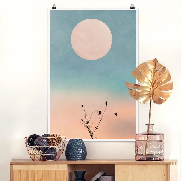 Zertifiziert Vögel vor rosa Sonne II Poster